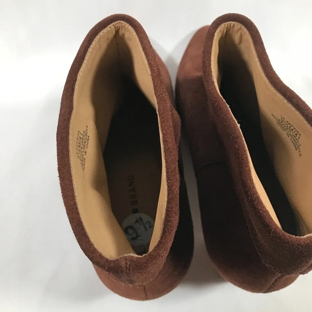 Lucky‎ Brand Womens Suede Ankle Boots M/41 Brown Leather Upper Zaprika Size 9.5